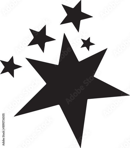 Star Silhouette – Star Shapes Vector Black on White