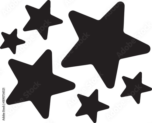 Star Silhouette – Star Shapes Vector Black on White