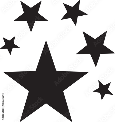 Star Silhouette – Star Shapes Vector Black on White