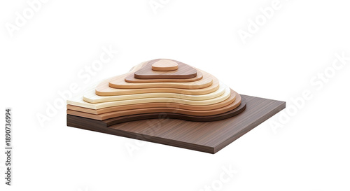 Layered Wooden Topographical Model