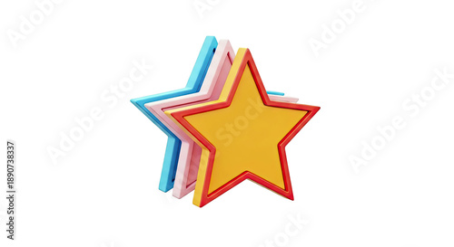 Stack of Colorful 3D Stars