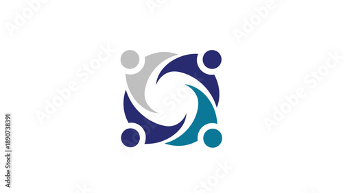 Abstract Swirl People Unity Symbol.
