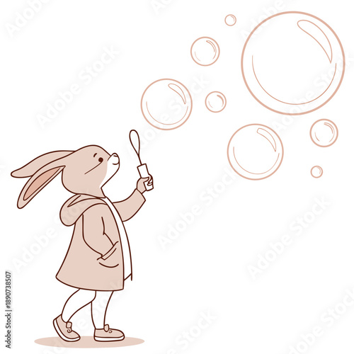 Minimalist 3D apricot cream lone bubble in the lower left with a soft tactile finish and warm clean vector design