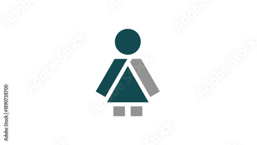 Simple Illustration of Female Character Icon.