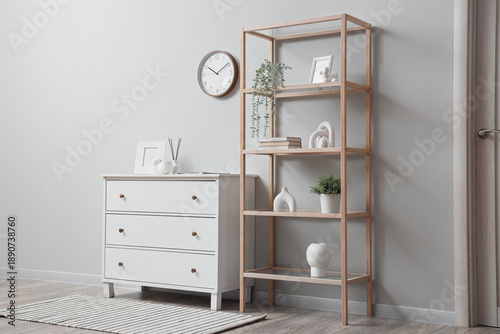 Interior of light room with...