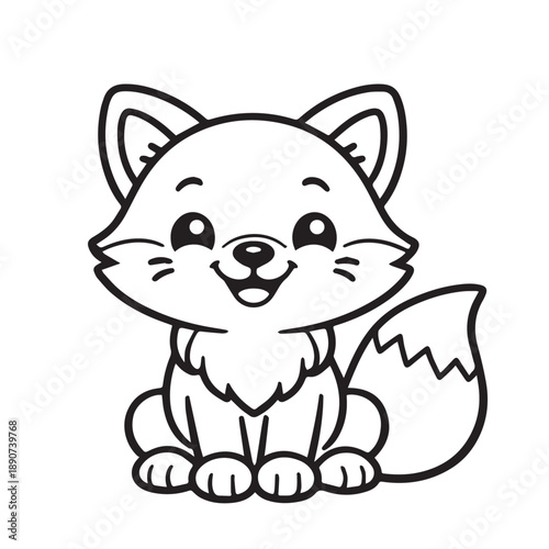 Cute vector illustration of a smiling baby dog sitting calmly, designed in a playful cartoon style with clean outlines and soft curves to express happiness, cuteness, and joy.