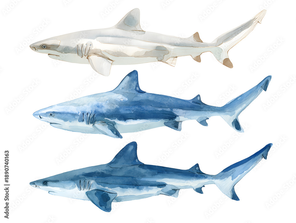 Fototapeta premium shark isolated on white background