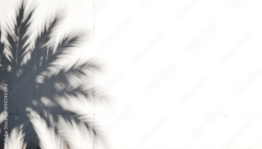 Fototapeta premium Palm Leaf Shadow Minimalist Wall Banner
