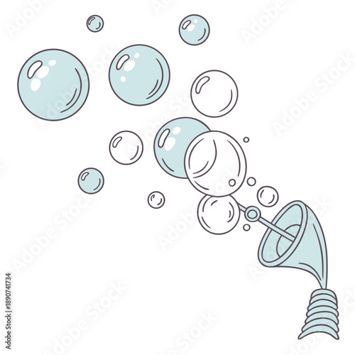 Airy scatter of 3D sky blue bubbles in a soft cluster with a peaceful nature inspired vector aesthetic for backdrops