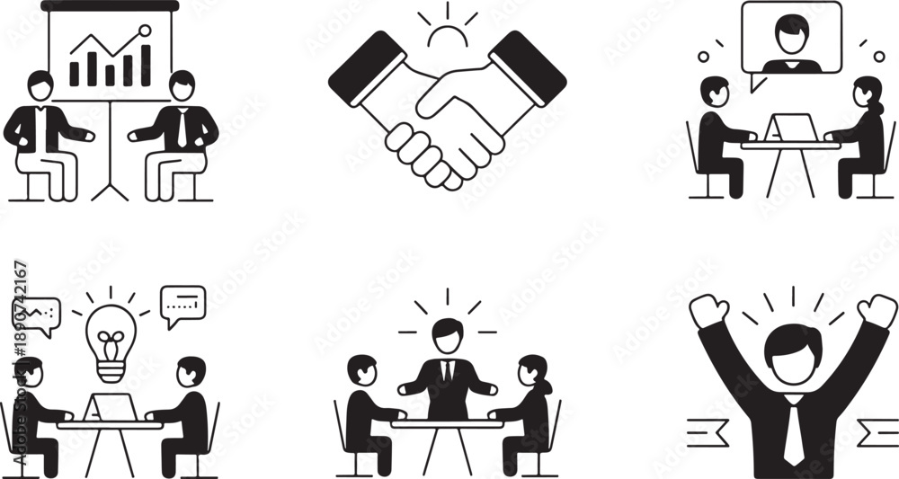 Fototapeta premium Business teamwork collaboration handshake meeting presentation