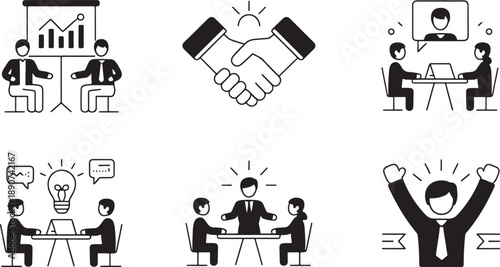 Business teamwork collaboration handshake meeting presentation