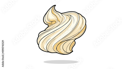 Delightful culinary swirl illustration featuring a whimsical dollop of creamy texture perfect for sweet treats and savory spreads vector art