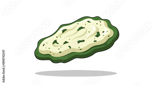 Vibrant green creamy textured food illustration with subtle shadow effect