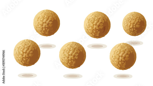 Golden fried dough balls showcasing a crunchy texture, an appetizing culinary delight