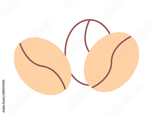 Coffee bean icon. Cafe icon design. Colored icon style. Simple filled and outline icon.