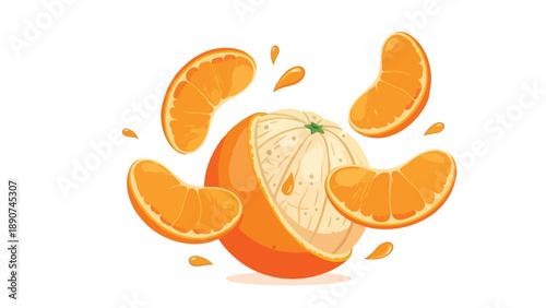 Vibrant Citrus Burst Juicy Orange Segments and Zesty Splashes A Refreshing Vitamin C Delight Exploding with Flavor and Freshness for a Healthy