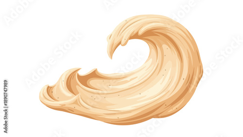 The wavy, textured, light brown swirl creates an abstract culinary delight resembling creamy sauce or frosting perfect for dessert illustrations