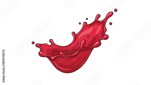 A dynamic crimson fluid surge captured in a crisp, isolated digital artwork, illustrating motion and vibrancy with artistic flair and bold visual