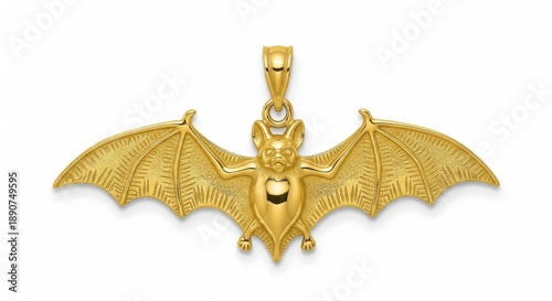 Golden Bat Pendant Necklace Jewelry