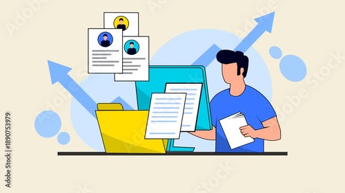 Human resources and document management illustration