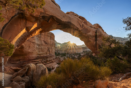 Cuadro en lienzo Capitol reef national park hickman bridge arch travel hiking scenic