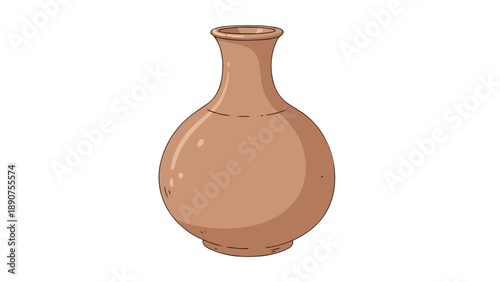 Traditional Earthenware Vessel Illustration with Rustic Charm and Simple Form and Timeless Aesthetic