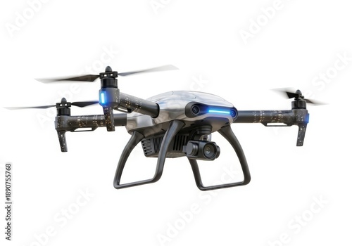 Modern quadcopter drone with advanced camera technology ready for aerial photography and videography transparent background