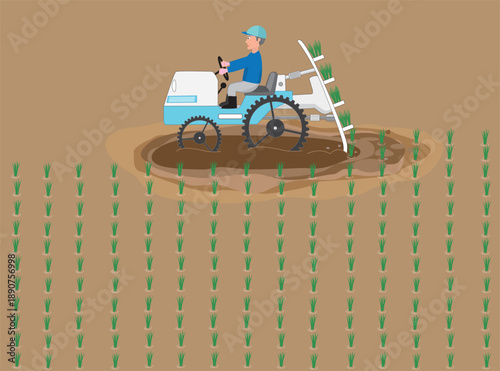 農作業をしているイラスト素材。