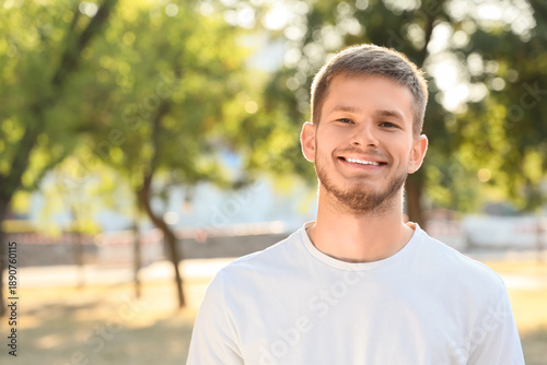 Handsome young happy man on...