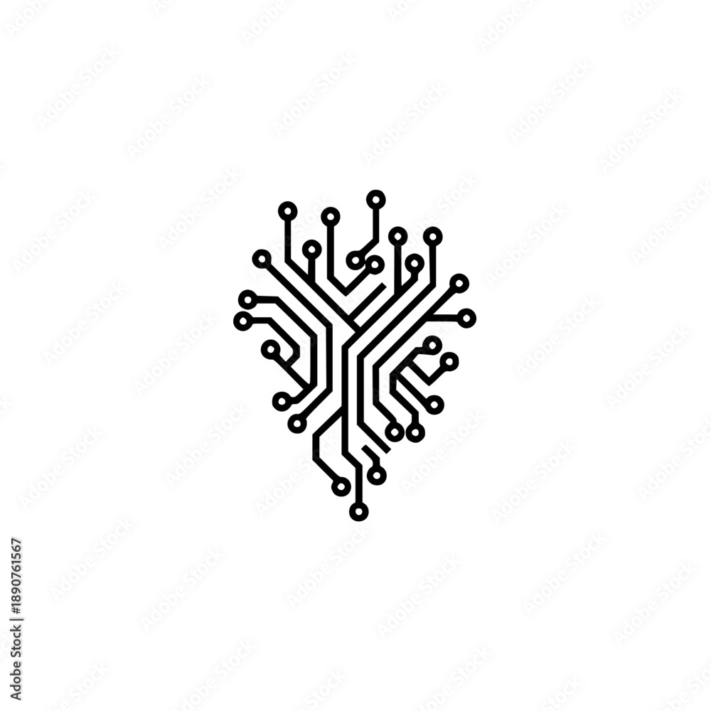 Obraz premium modern tech circuit black vector logo