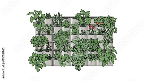 Minimalist green wall design promoting urban sustainability and botanical integration for contemporary spaces