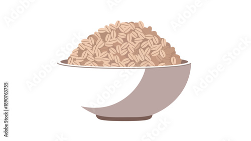 Wholesome rolled oats in a minimalist bowl, a clean graphic promoting healthy breakfast and balanced nutrition