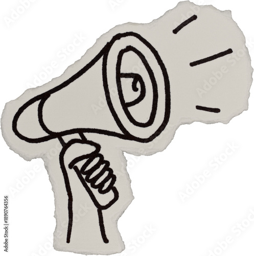 Wallpaper Mural Black And White Grunge Ripped Paper Megaphone Doodle Torontodigital.ca