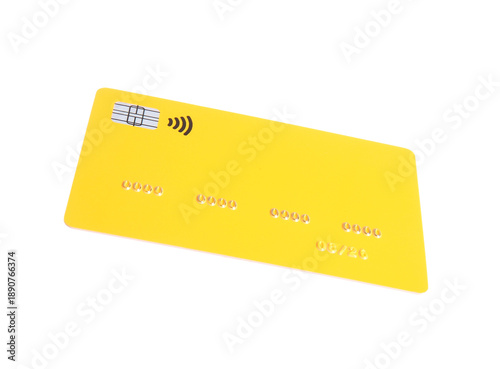 Flying yellow credit card o...