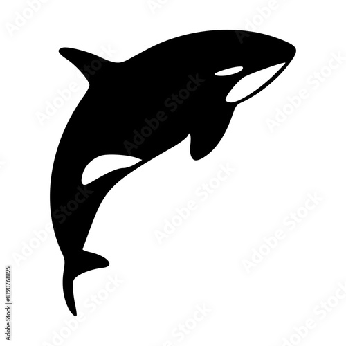 powerful sea mammal orca icon for marine life and ocean conservation