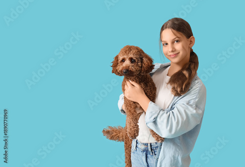 Teenage girl with Poodle do...