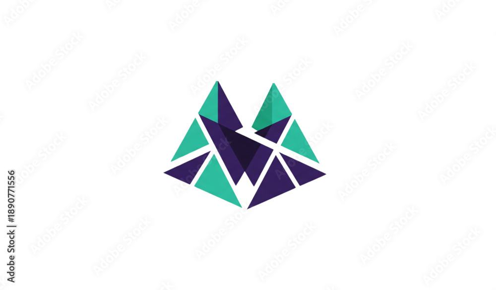 Fototapeta premium Abstract triangular brand symbol logo vector illustration isolated on transparent background