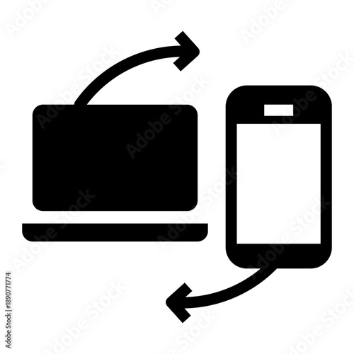 Glyph icon of device data transfer