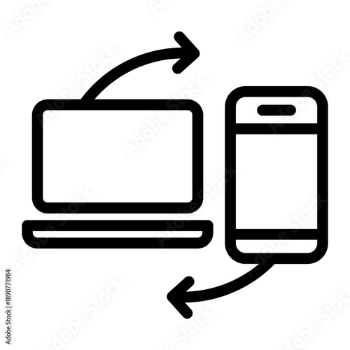 Line icon of device data transfer