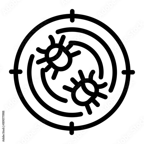 Line icon of target bug scan