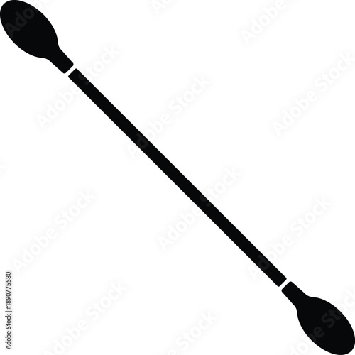 Cotton Swab Silhouette. Black and White Icon Design Elements on Isolated White Background