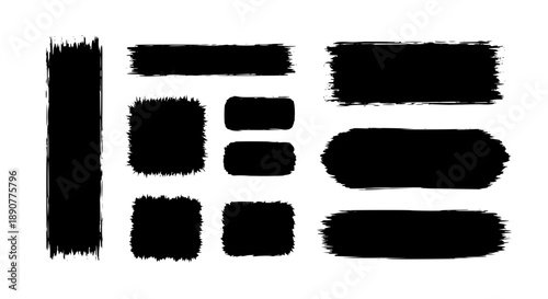 Black Brush Stroke Shapes