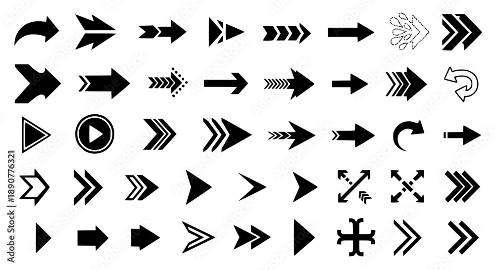 Fototapeta premium Simple Black Arrow Collection