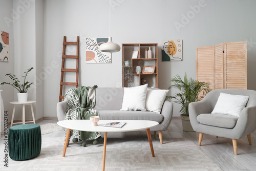 Interior of light living ro...