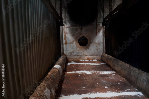 Fotografie Inside view of Water Tube Heating Boiler with large combustion chamber and heat