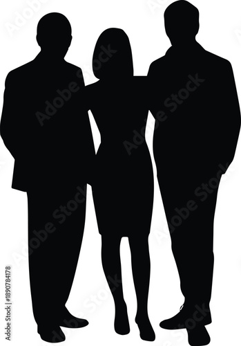 business people group silhouette vector illustration in professional standing pose