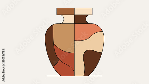 Abstract Art Deco Vase Illustration