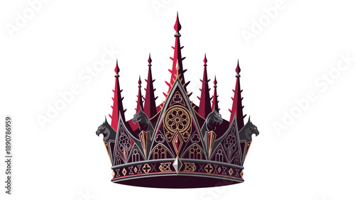 Ornate Gothic Crown Illustration