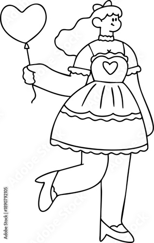 Cartoon for children, Valentine's Day, love, romantic elements, hand-drawn illustrations.