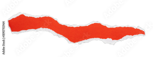 Wallpaper Mural Orange torn paper wavy banner strip with ripped edges, isolated on transparent background Torontodigital.ca